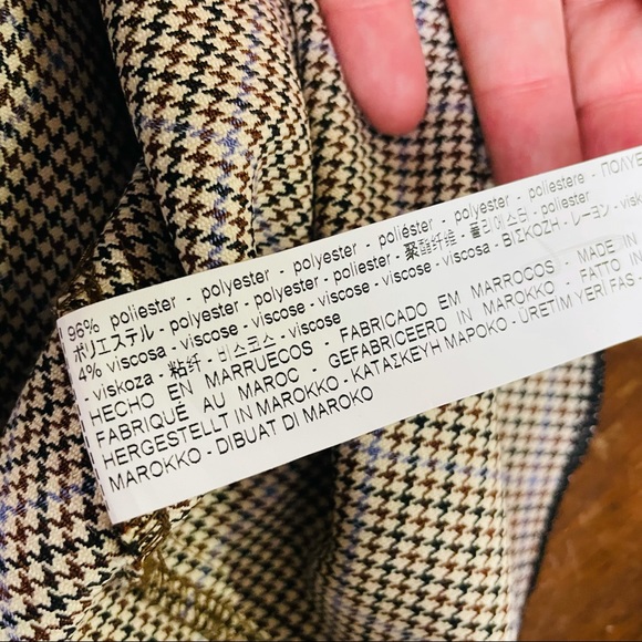 Zara Basic. Hounds tooth Vest Style Top. Size XS - Picture 8 of 8